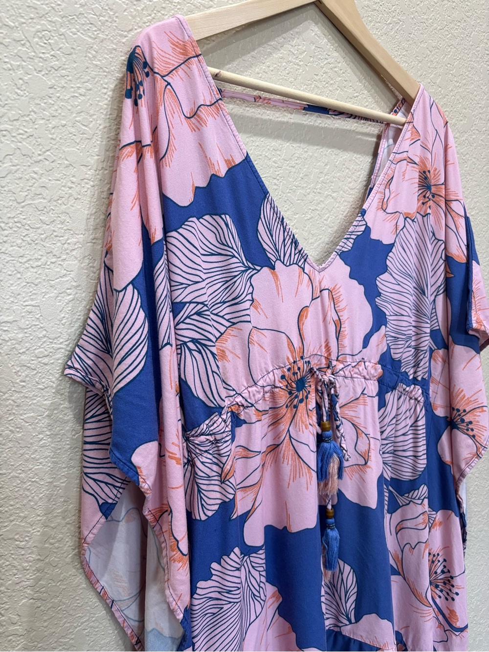 Maaji Floral Kaftan Swim Cover-Up Dress Tropical Vacation Resort Boho Beach Lg - Picture 4 of 9